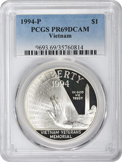 1994-P Vietnam Silver Commemorative Dollar PR69DCAM PCGS Proof 69 Deep Cameo-1
