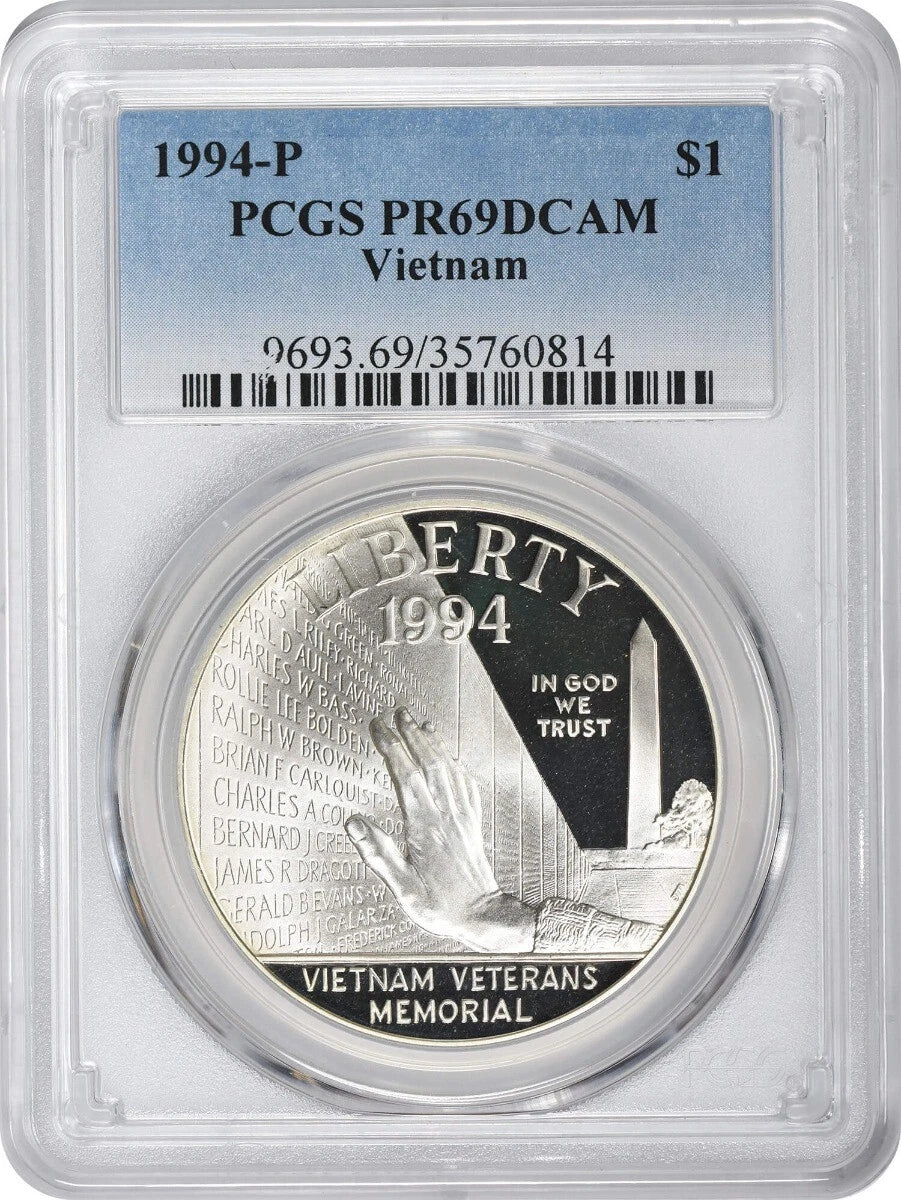 1994-P Vietnam Silver Commemorative Dollar PR69DCAM PCGS Proof 69 Deep Cameo