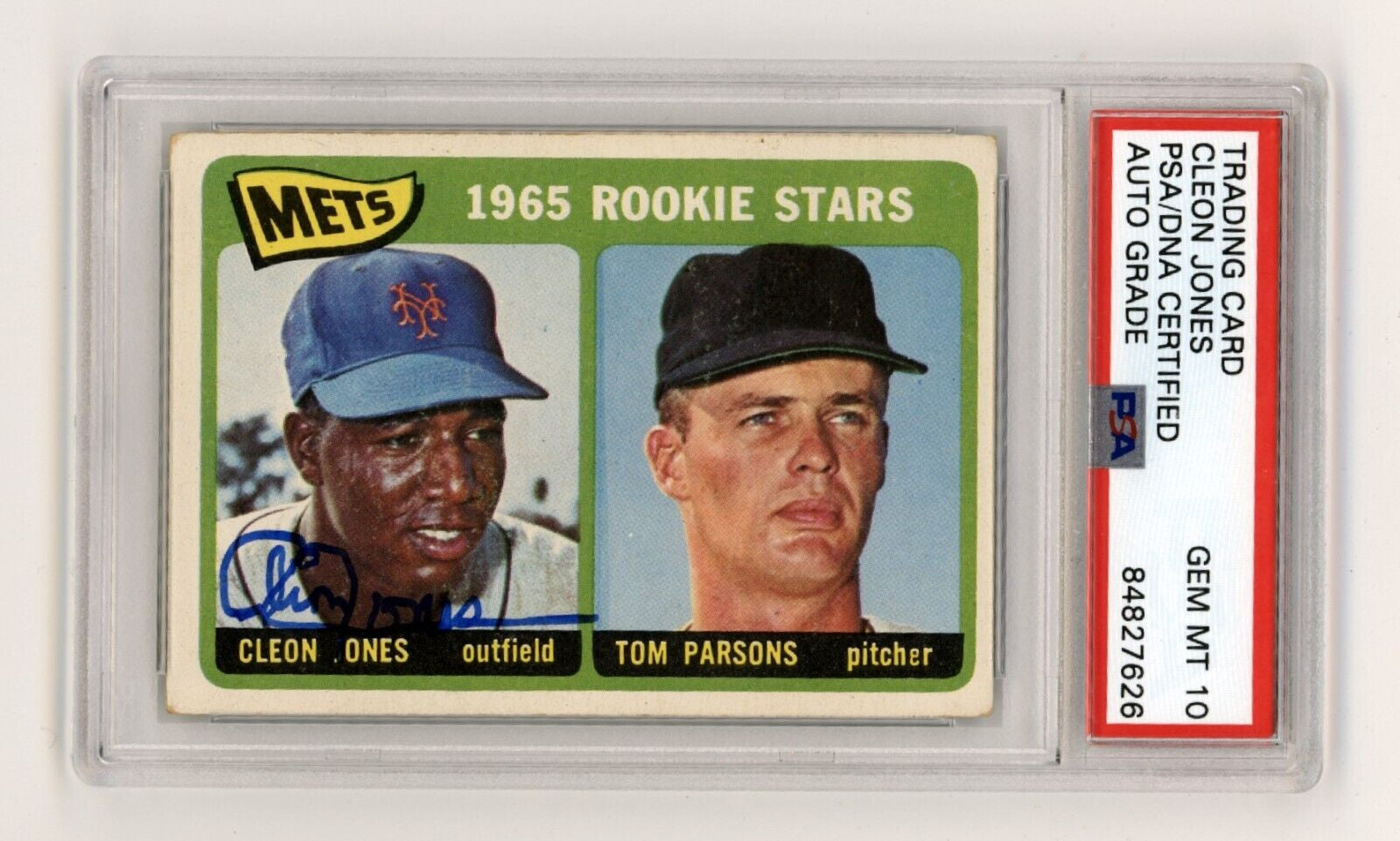 Cleon Jones 1965 Topps #308 Mets Rookie Stars RC Signed PSA DNA 10 Auto