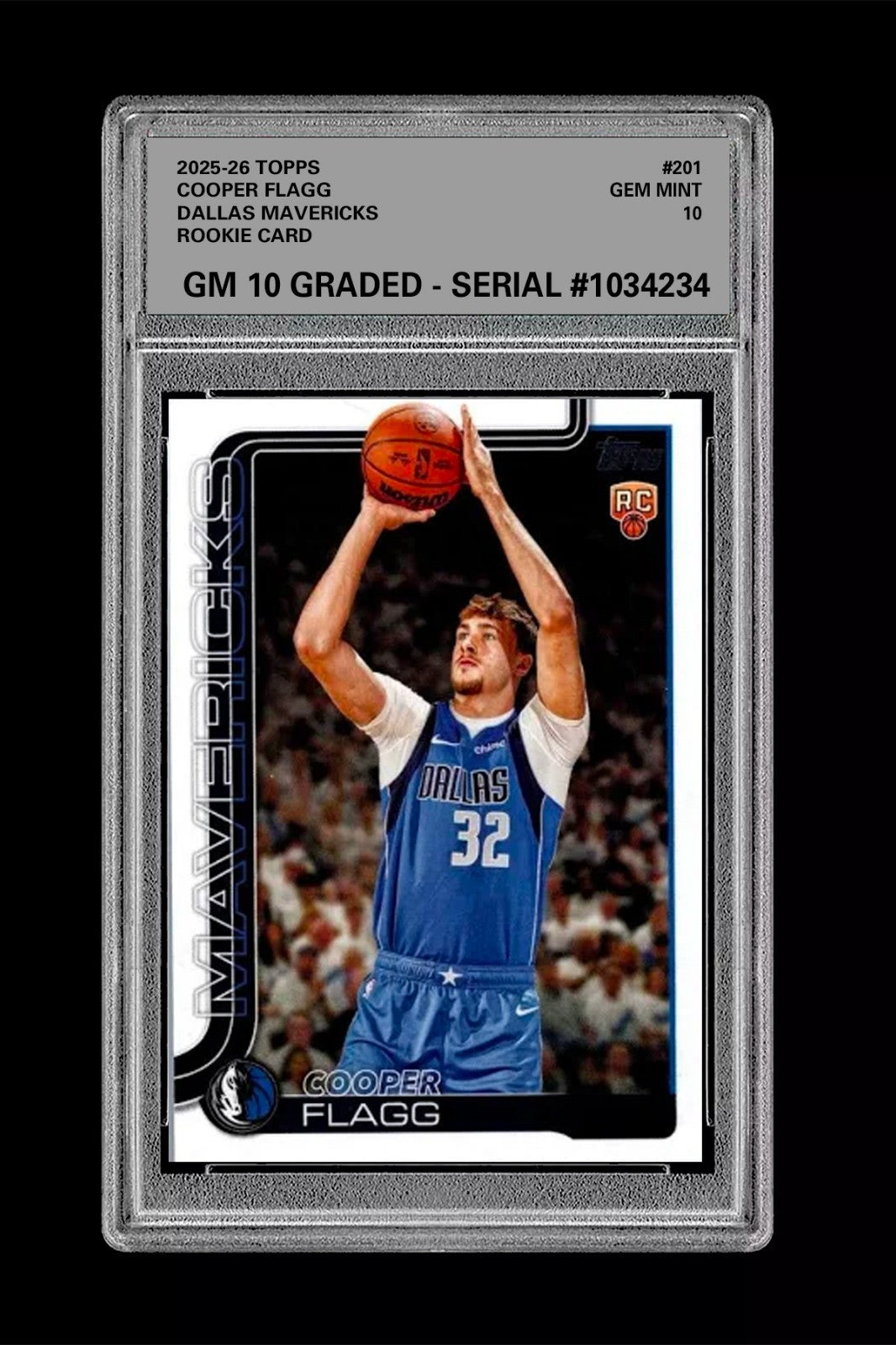 Graded 10 COOPER FLAGG ROOKIE RC 2025-26 TOPPS #201 Basketball-1