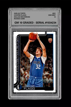Graded 10 COOPER FLAGG ROOKIE RC 2025-26 TOPPS #201 Basketball-1