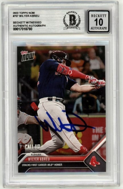 Wilyer Abreu 2023 Topps Now #757 Signed Rookie RC Beckett BAS BGS 10 Auto