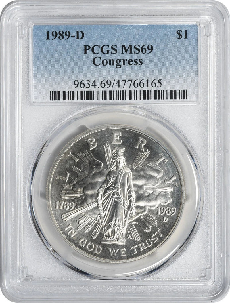 1989-D Congress Silver Commemorative Dollar MS69 PCGS-1