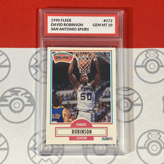Graded 10 1990 Fleer David Robinson Card 172 MINT San Antonio Spurs GEM MINT-1