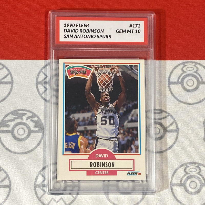 Graded 10 1990 Fleer David Robinson Card 172 MINT San Antonio Spurs GEM MINT-1