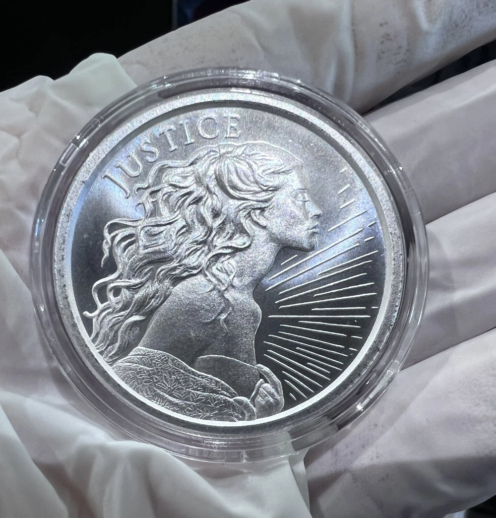 2023 X 1 oz .999 Fine JUSTICE Silver Round Silver Shield BU COIN IN CAPSULE FOB-6