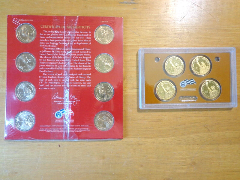 2007 PDS Presidential Dollar 12 Coin Set No Box or Coa P D S UNCS & PROOF-3