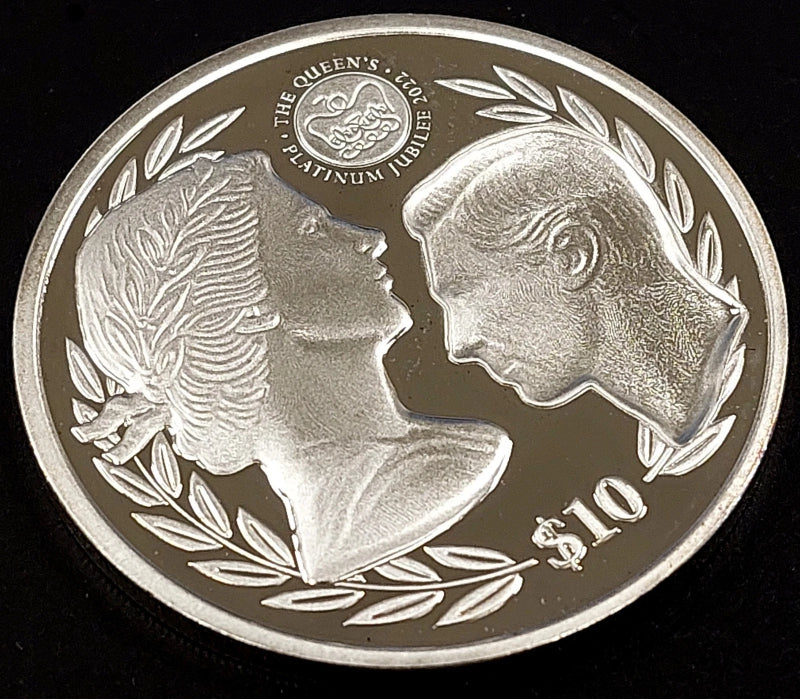 2022 British Virgin Islands Proof $10 Sterling Crown, QE II Platinum Jubilee!-7