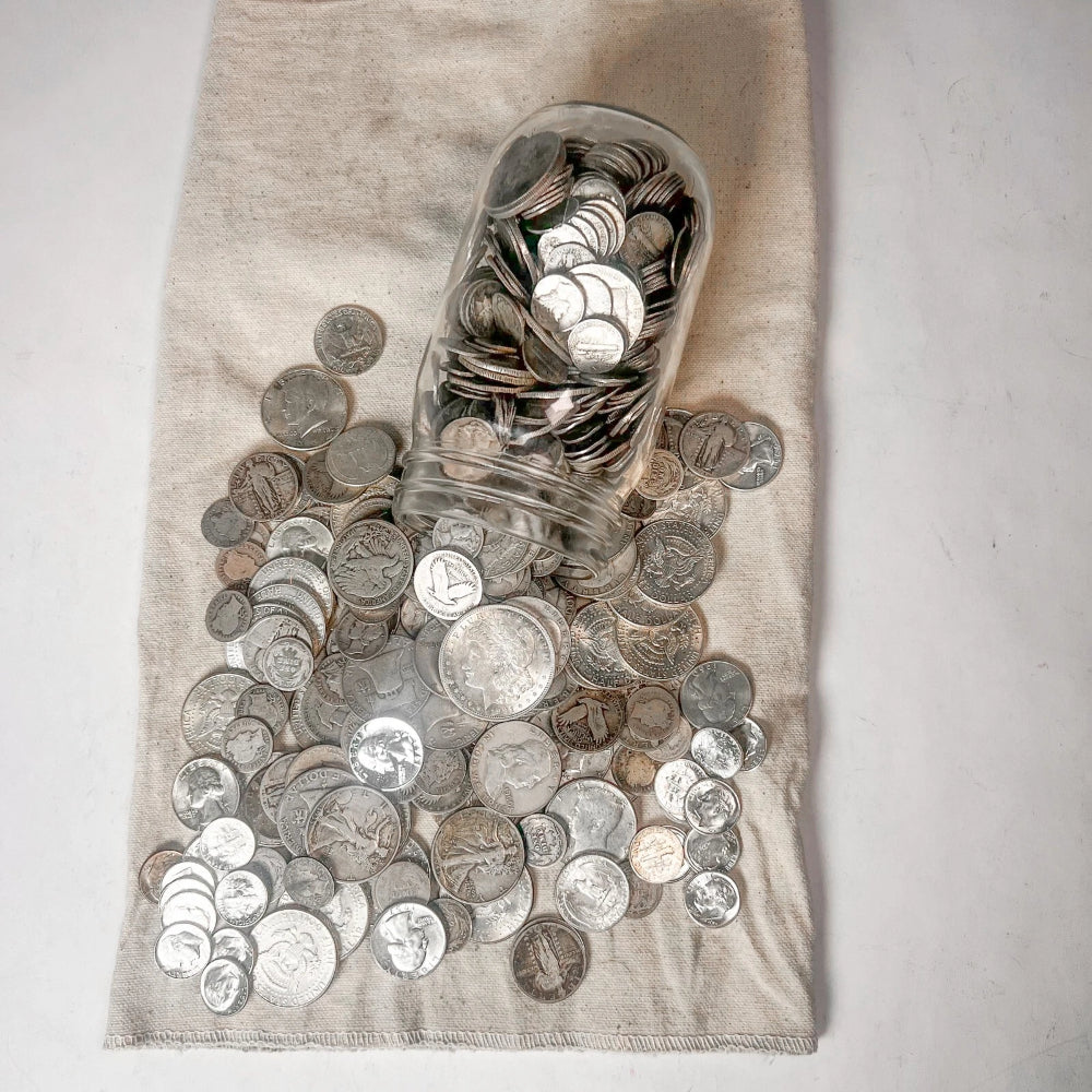 Mason Jar Silver Coin Mixed Lot | ESTATE SALE LIQUIDATION | US Silver Coins-7