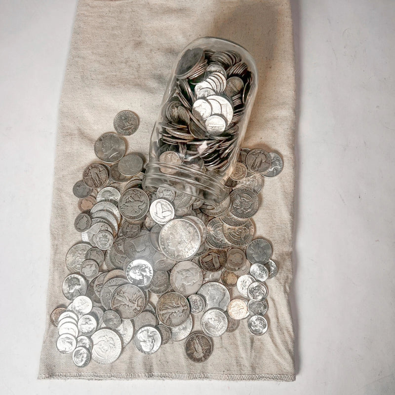 Mason Jar Silver Coin Mixed Lot | ESTATE SALE LIQUIDATION | US Silver Coins-7