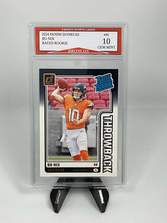 2024 Panini Donruss Bo Nix Denver Broncos Rated Rookie Card #46 Gem Mint 10!-1