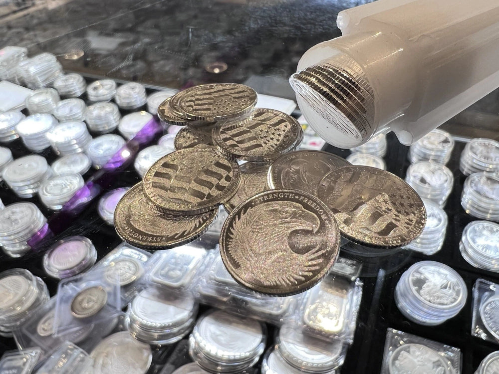Lote de 10 x 1/10 oz de plata águila doble ronda de décima-4
