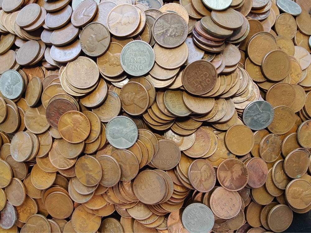 Lote de 1 libra de centavos de trigo Lincoln sin buscar de 1 céntimo - Lotes de monedas antiguas de EE. UU.-4