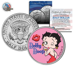 Betty Boop "Kiss" JFK Kennedy Half Dollar US Coin *Officially Licensed*-1
