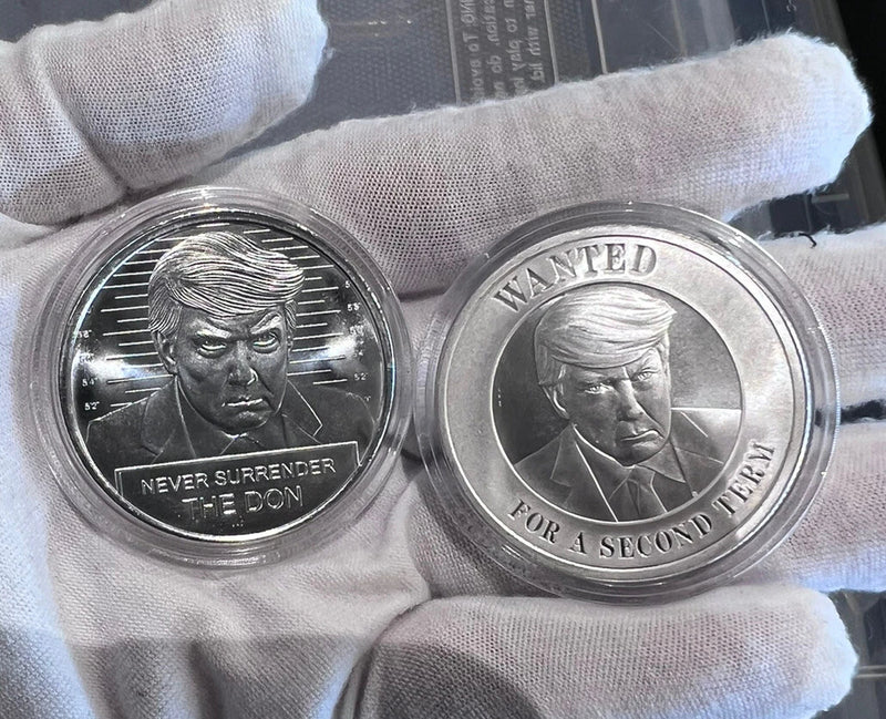 Lot of 2 x 1 oz Silver Round Pieces, Historic Portrait Theme Collection, Artistic Metal Medallion, Commemorative Design Series, Detailed Engraving Artwork, Collector Memorabilia Set, Home Display Accent-1