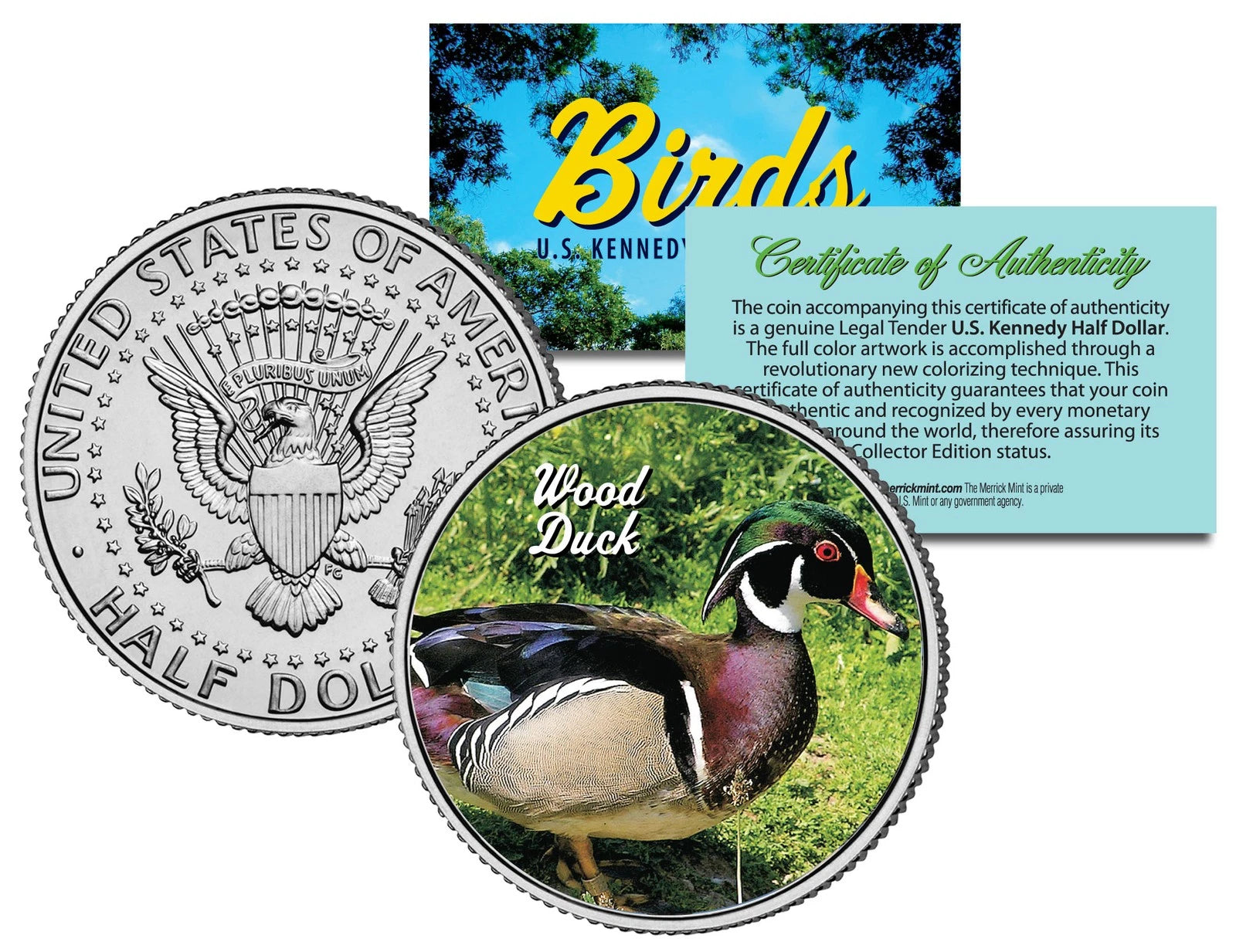 WOOD DUCK *Collectible Birds* JFK Kennedy Half Dollar Colorized US Coin CAROLINA