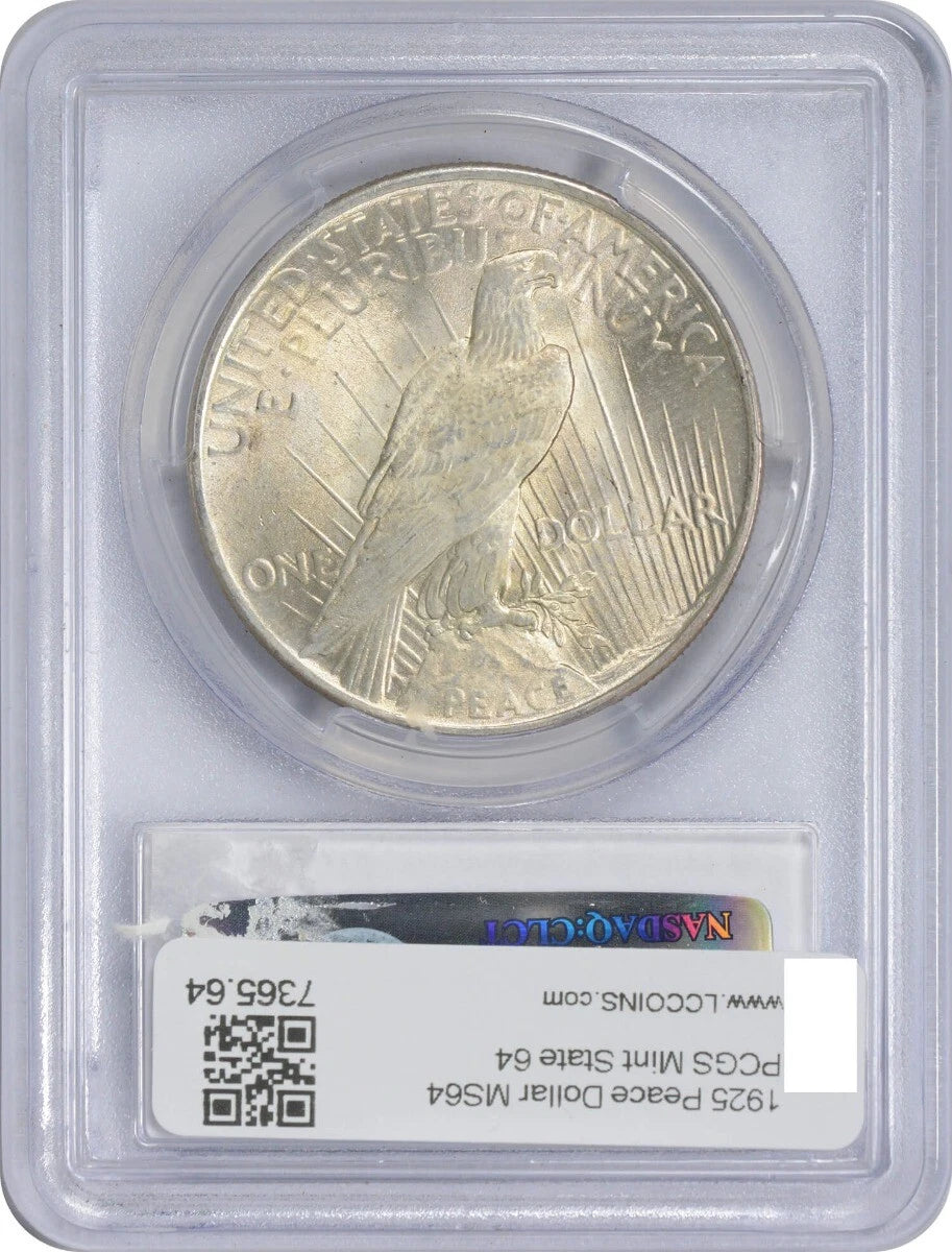 1925 Peace Silver Dollar MS64 PCGS-2