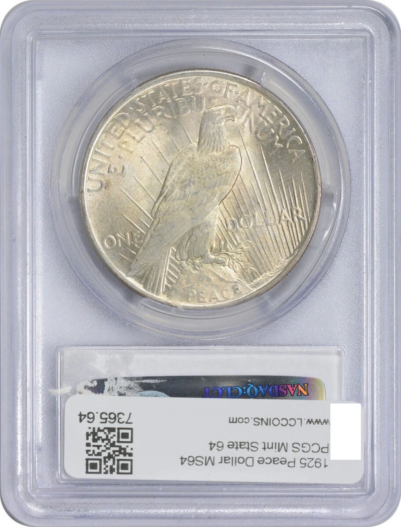 1925 Peace Silver Dollar MS64 PCGS-2