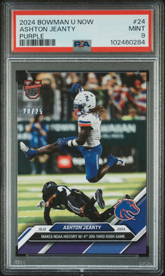 PSA 9 Ashton Jeanty Purple /25 RC Rookie #24 2024 Bowman U Now-1