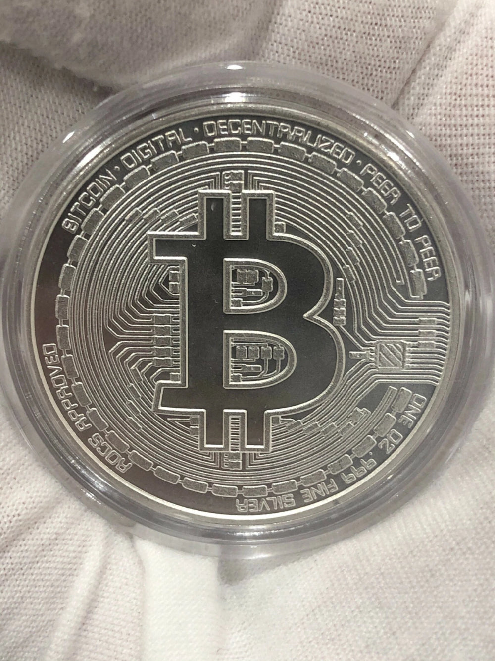 Bitcoin 1 oz .999 fine Solid silver commemorative AOCS Limited Original-3