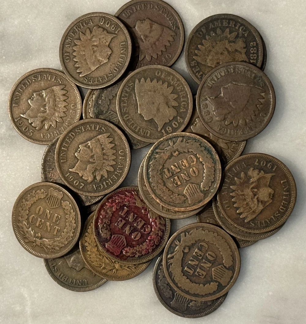 [Lot of 25 Coins] Indian Head Cent - Half Roll - Choose how many!-7