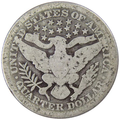 1911 Barber Quarter G Good 90% Silver 25c US Type Coin Collectible-2