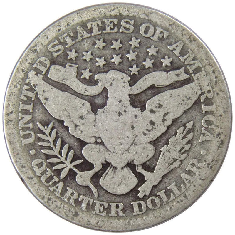1911 Barber Quarter G Good 90% Silver 25c US Type Coin Collectible-2