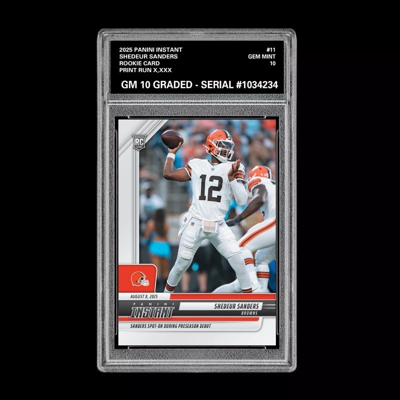 Graded 10 Shedeur Sanders - 2025 Panini Instant #11 RC Rookie Browns-1
