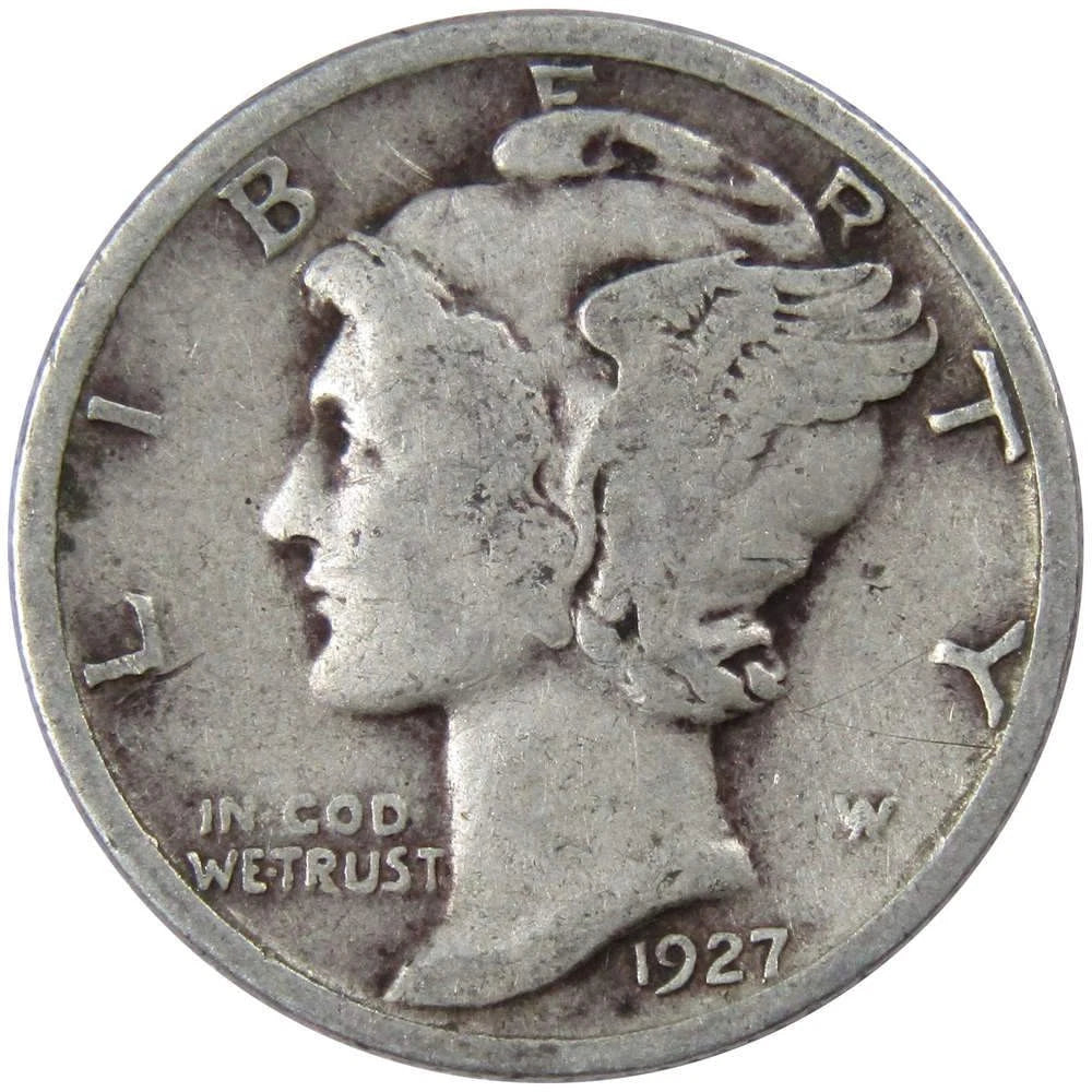 1927 Mercury Dime VG Very Good Silver 10c Coin-1