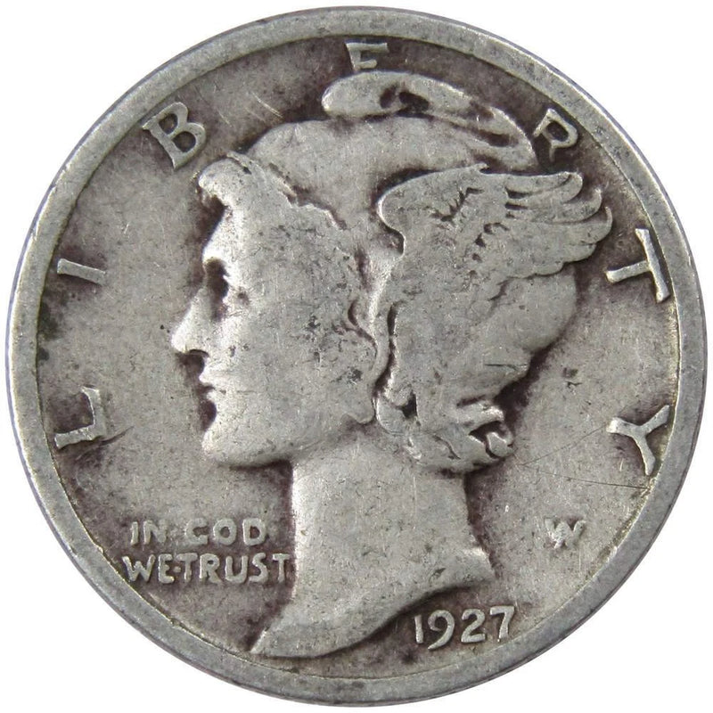 1927 Mercury Dime VG Very Good Silver 10c Coin-1