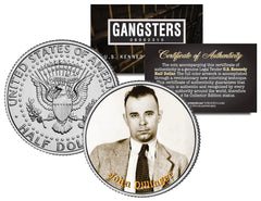 JOHN DILLINGER Gangster Bank Robber JFK Kennedy Half Dollar US Colorized Coin-1