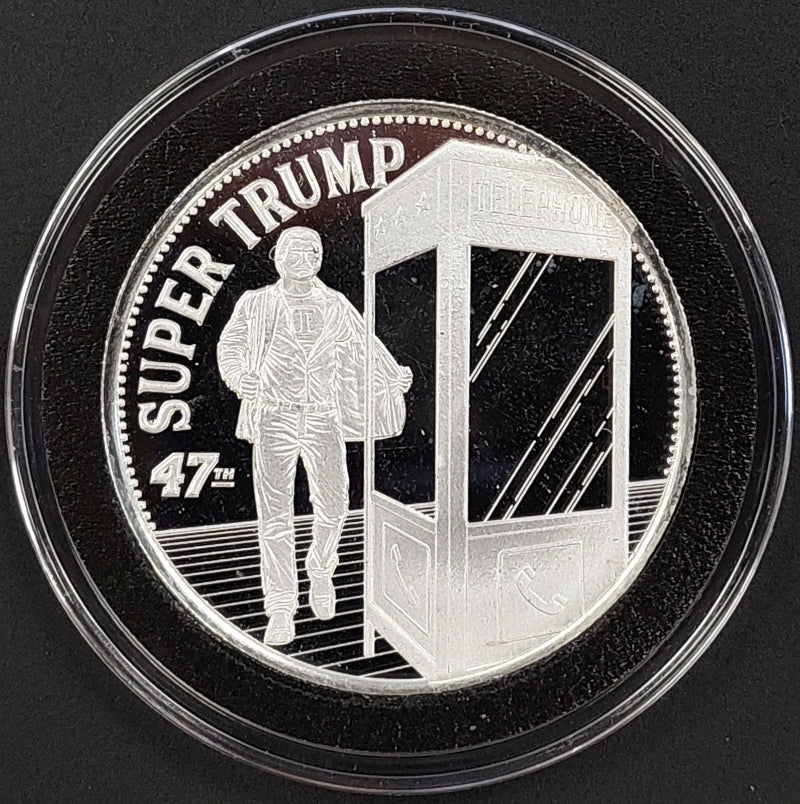 Super Trump, Donald J. Trump, 47th President, 1 Troy Oz .999 Fine Silver!-3