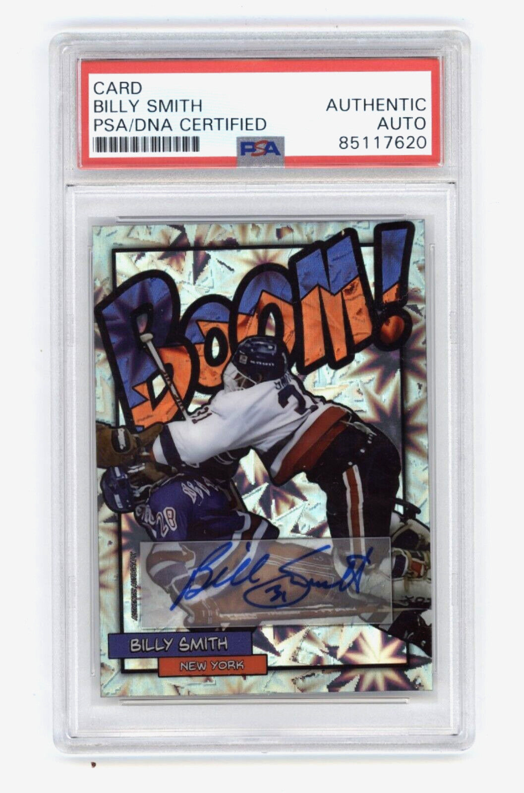 Billy Smith 2024 Hits Memorabilia BOOM Silver #/31 Signed PSA Auto Islanders-1