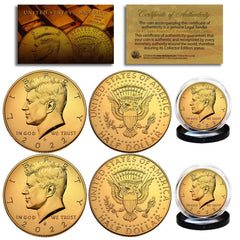 24K GOLD PLATED 2022-D JFK Kennedy Half Dollar Coin (D Mint) BUY 1 GET 1 FREE-2