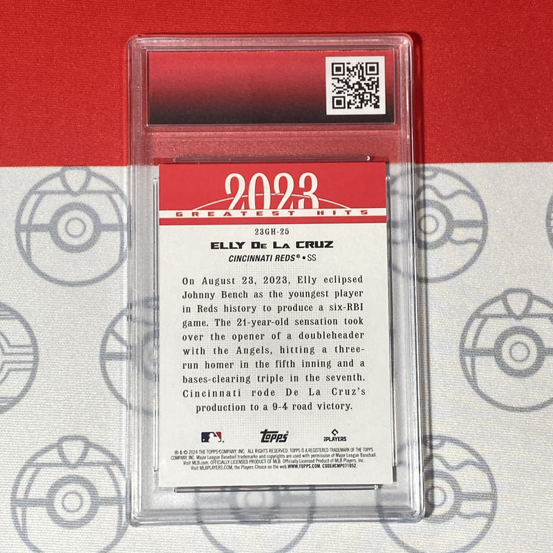 Graded 10 Elly De La Cruz Rookie Card 2024 MLB TOPPS SERIES 1 23GH-25 Reds RC-2