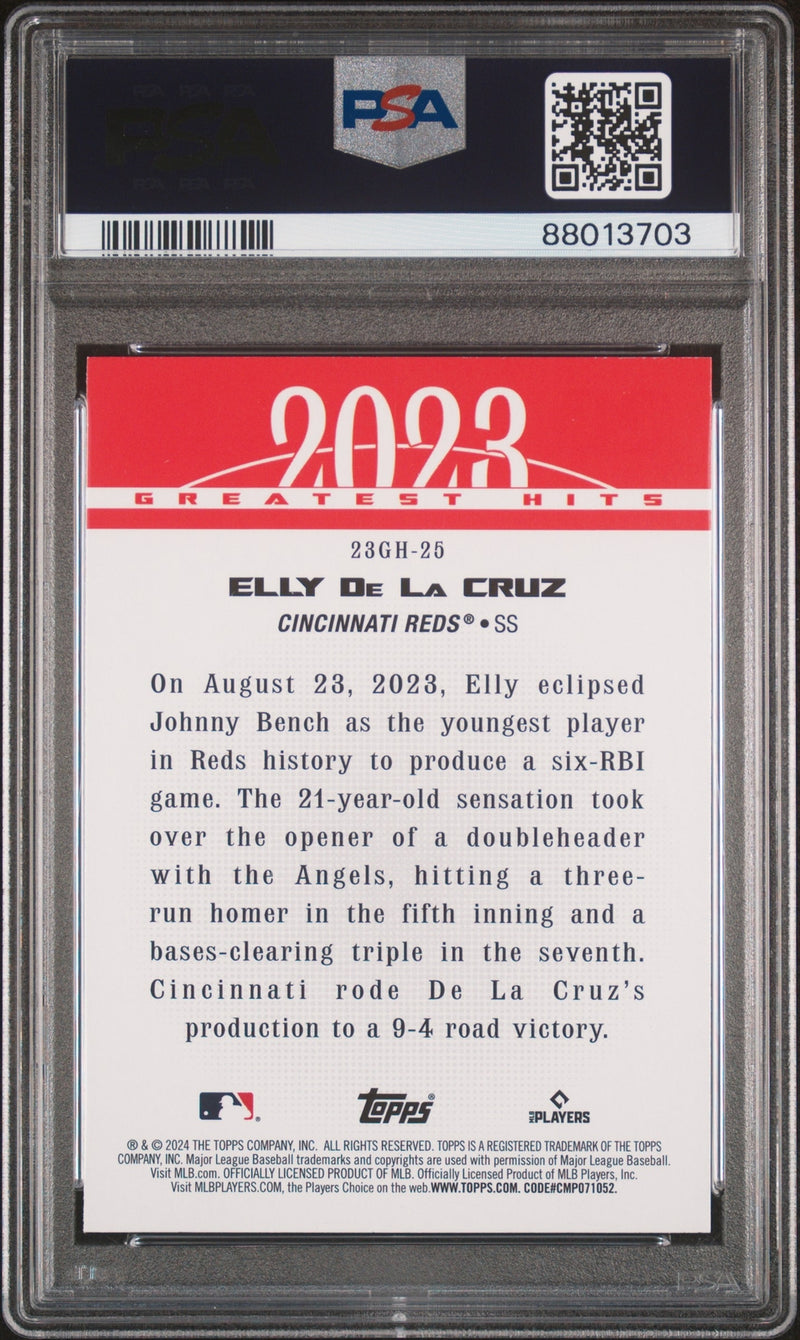 PSA 9 Elly De La Cruz RC Rookie #23GH25 2024 Topps 2023 Greatest Hits-2