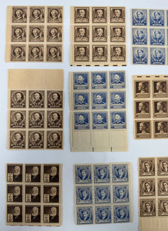 Lot of 9 Mint Never Hinged USPS Stamp Blocks 1940–1949 Famous Americans-5