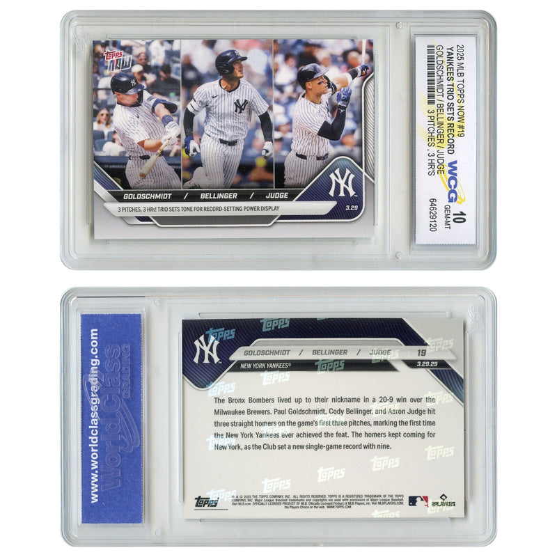2025 Topps Now JUDGE BELLINGER GOLDSCHMIDT Card #19 Historic HR's - GEM MINT 10-3