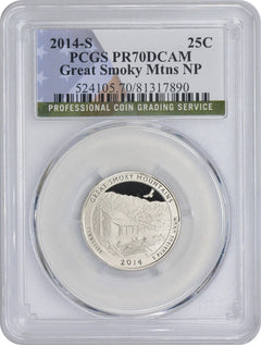 2014-S Flag Clad Great Smoky Mountains Mtns ATB National Quarter PR70DCAM PCGS-1