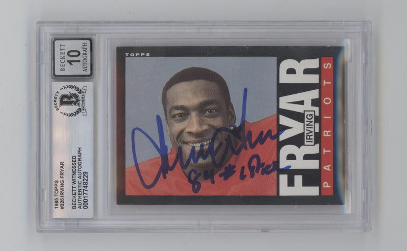 Irving Fryar 1985 Topps #325 RC Signed w 84 #1 Pick Beckett BGS 10 Auto Patriots-1