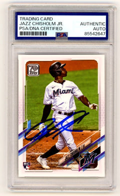 Jazz Chisolm 2021 Topps Series 2 538 Signed Rookie RC PSA Authentic Auto Yankees-1