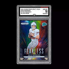Graded 10 Arch Manning #F-AM Fearless Silver 2024 Panini Prizm Draft RC Rookie-1