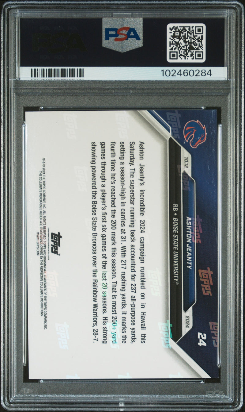 PSA 9 Ashton Jeanty Purple /25 RC Rookie #24 2024 Bowman U Now-2
