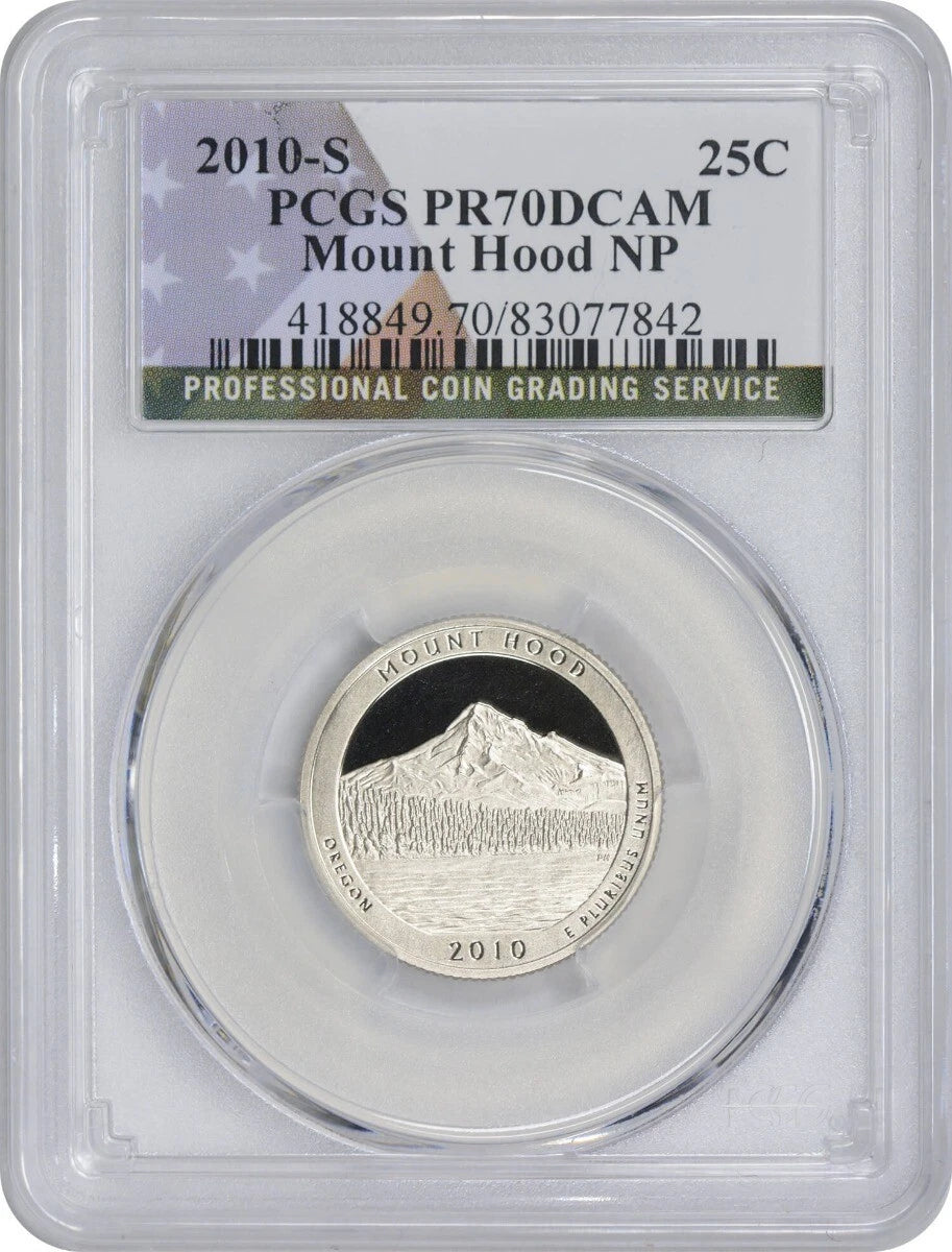 2010-S Flag Clad Mount Hood ATB National Park Quarter PR70DCAM PCGS