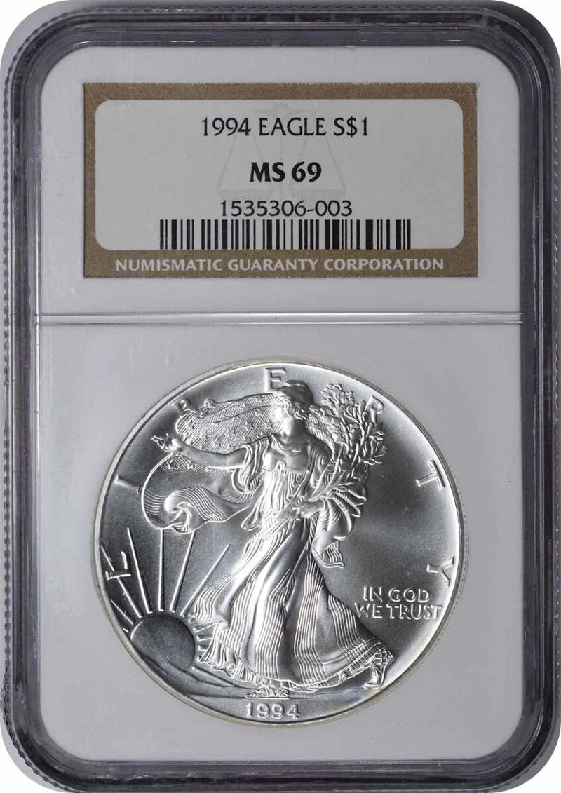1994 American Silver Eagle Dollar MS69 NGC Mint State 69-1