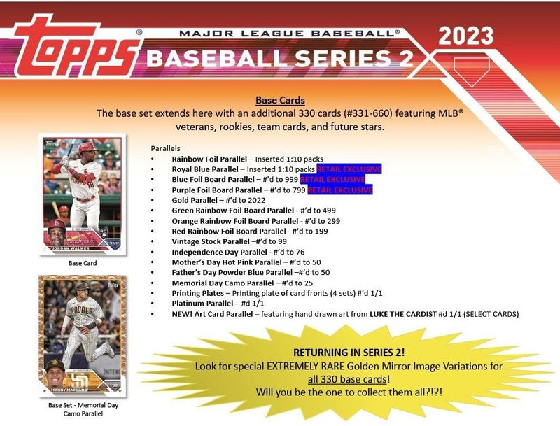 2023 Topps Series 2 Baseball Factory Sealed Retail Box of 24 Packs 384 Cards-5