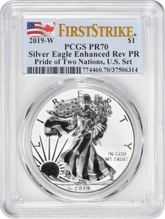 2019-W Silver Eagle Dollar Reverse Proof PR70 PCGS FS Pride of Two Nations US-1