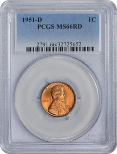 1951-D Lincoln Cent MS66RD PCGS-1