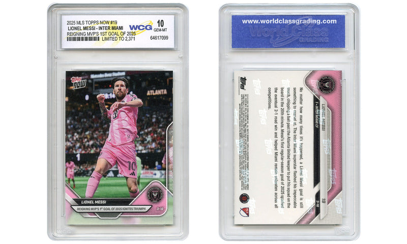 2025 MLS Topps Now LIONEL MESSI Card #19 MVP's 1st Goal of 2025 - GEM-MINT 10-2