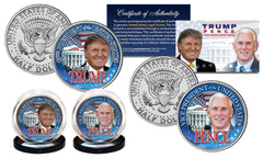 DONALD TRUMP Pres & MIKE PENCE VP 45th President OFFICIAL 2016 U.S. 2-Coin Set-1